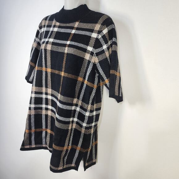 Isaac Mizrahi Live Sweater Women Medium Mockneck Jacquard Sweater Pullover Black - Picture 4 of 7